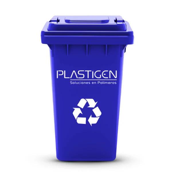 basurero azul reciclaje