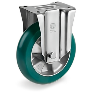 Ruedas de Poliuretano "TR Roll" con perfil redondo con núcleo de Aluminio, Base Fija